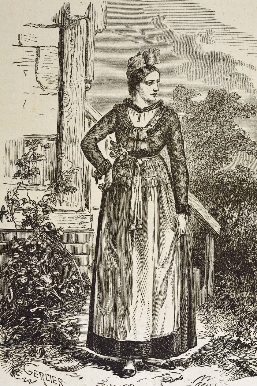 Germany (C19th). Society (1879). Alsace. Women in the Region. Right Now, Alsace Was Held by the German Reichstag (1871-1918). Engraving. Private Collection by Artist Unknown