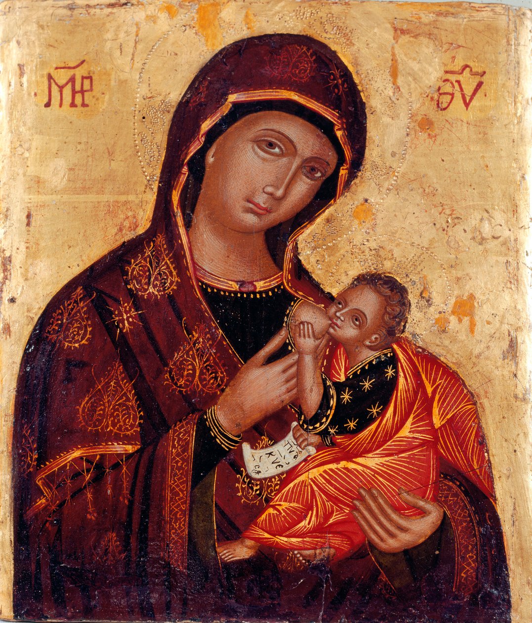 Icon: Virgin and Child, Anonymous Wood Painting, Church Santa Maria delle Grazie al Trionfale, Rome by Artist Unknown