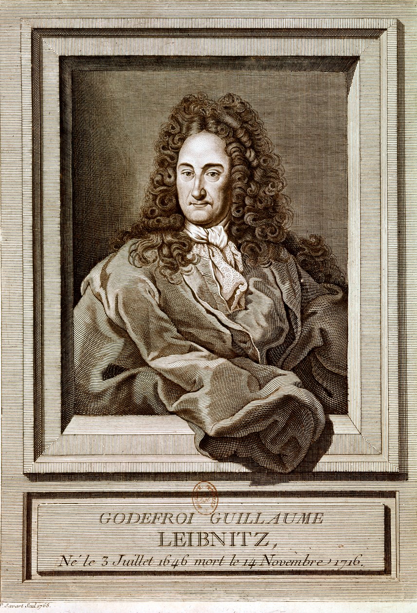 Portrait of Gottfried Wilhelm Leibniz (etching) by Artist Unknown