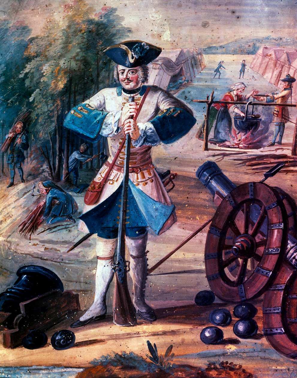 Representation of an Infantry Grenadier of the Regiment of King Louis XV, circa 1740 (detail) by Artist Unknown