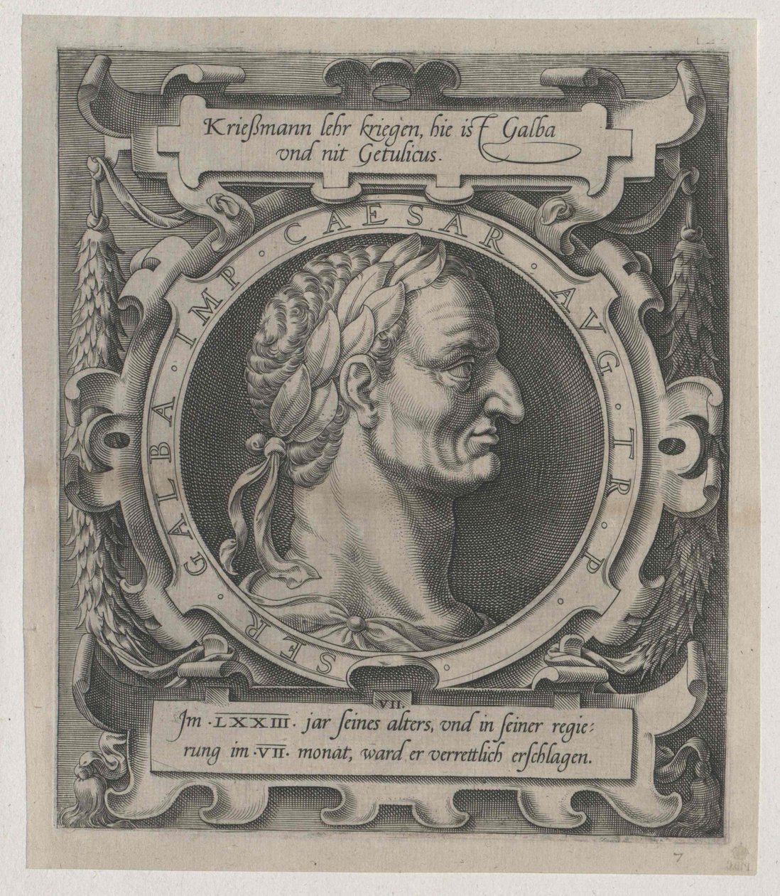 Roman Emperor Galba (print) by Artist Unknown