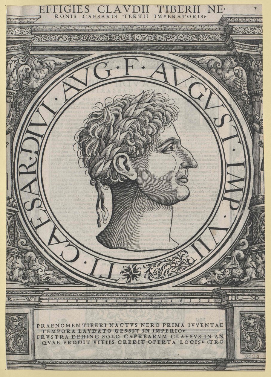Roman Emperor Tiberius by Artist Unknown: Fine art print