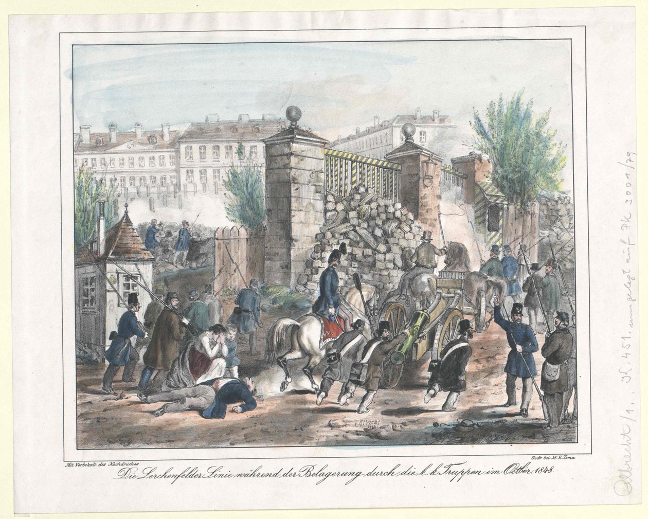 The Lerchenfelder Line During the Besiegement by the K. K. Troops in October 1848 by Artist Unknown