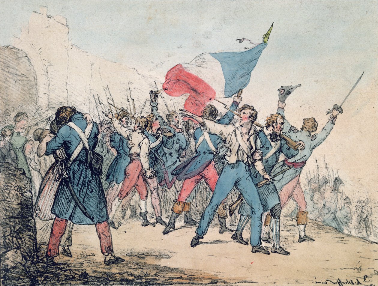 Allegory of the 1830 Revolution and the Marseillaise, engraved by the Gihaut brothers by Ary Scheffer