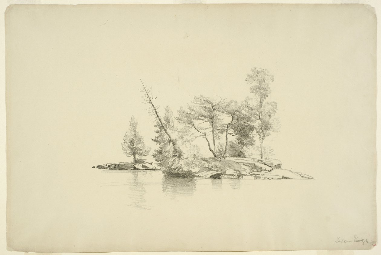 Island with Small Trees, Lake George, New York, 1862 by Asher Brown Durand
