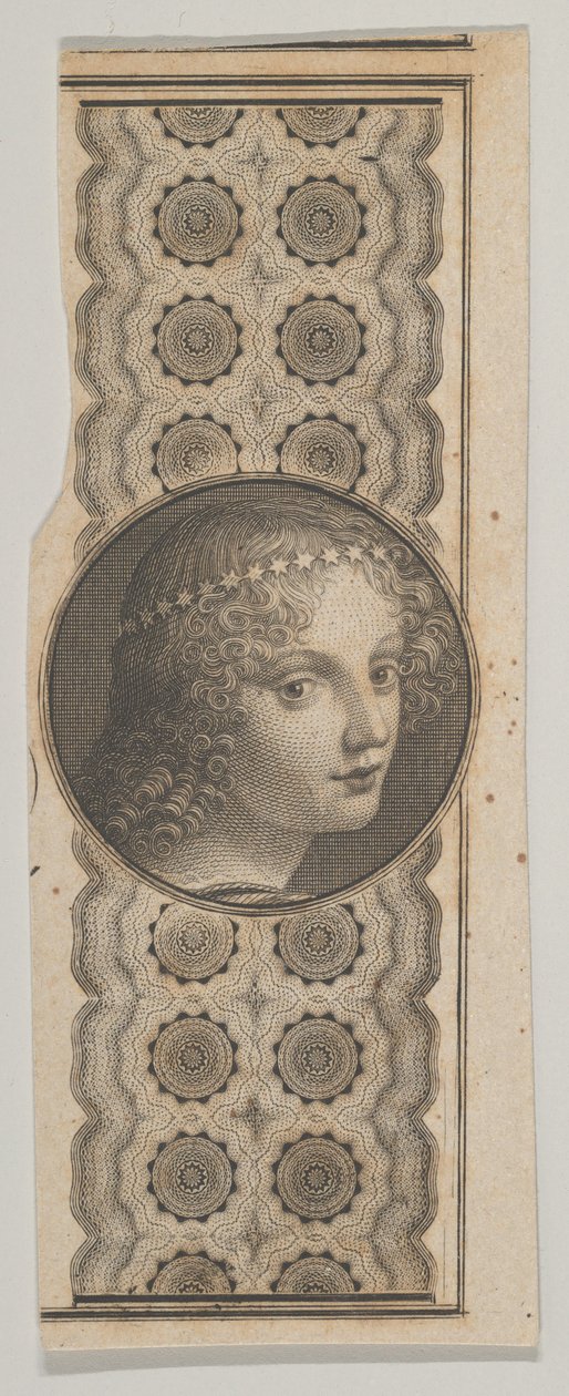 Banknote Motif with a Girl's Head Derived from Leonardo da Vinci ...