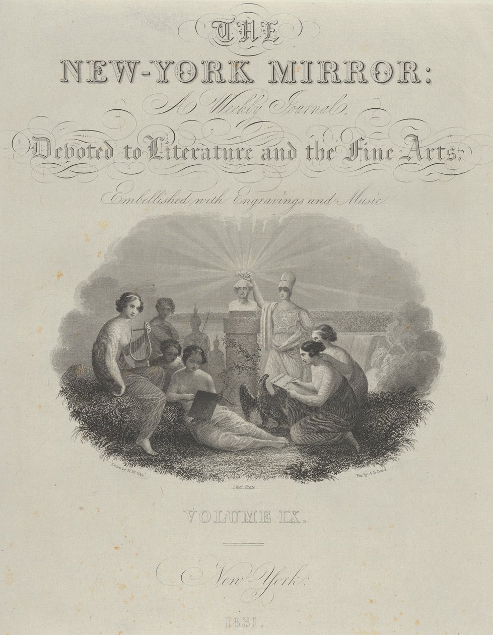 Title Page: The New York Mirror, A Weekly Journal, Devoted to Literature and the Fine Arts by Asher Brown Durand