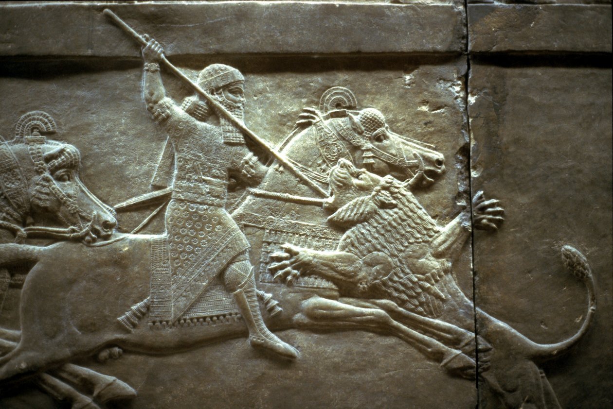 King Ashurnasirpal II During a Royal Lion Hunt by Assyrian