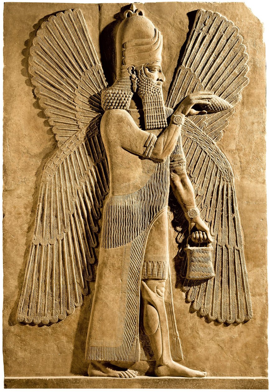 Winged Genie (Detail) by Assyrian
