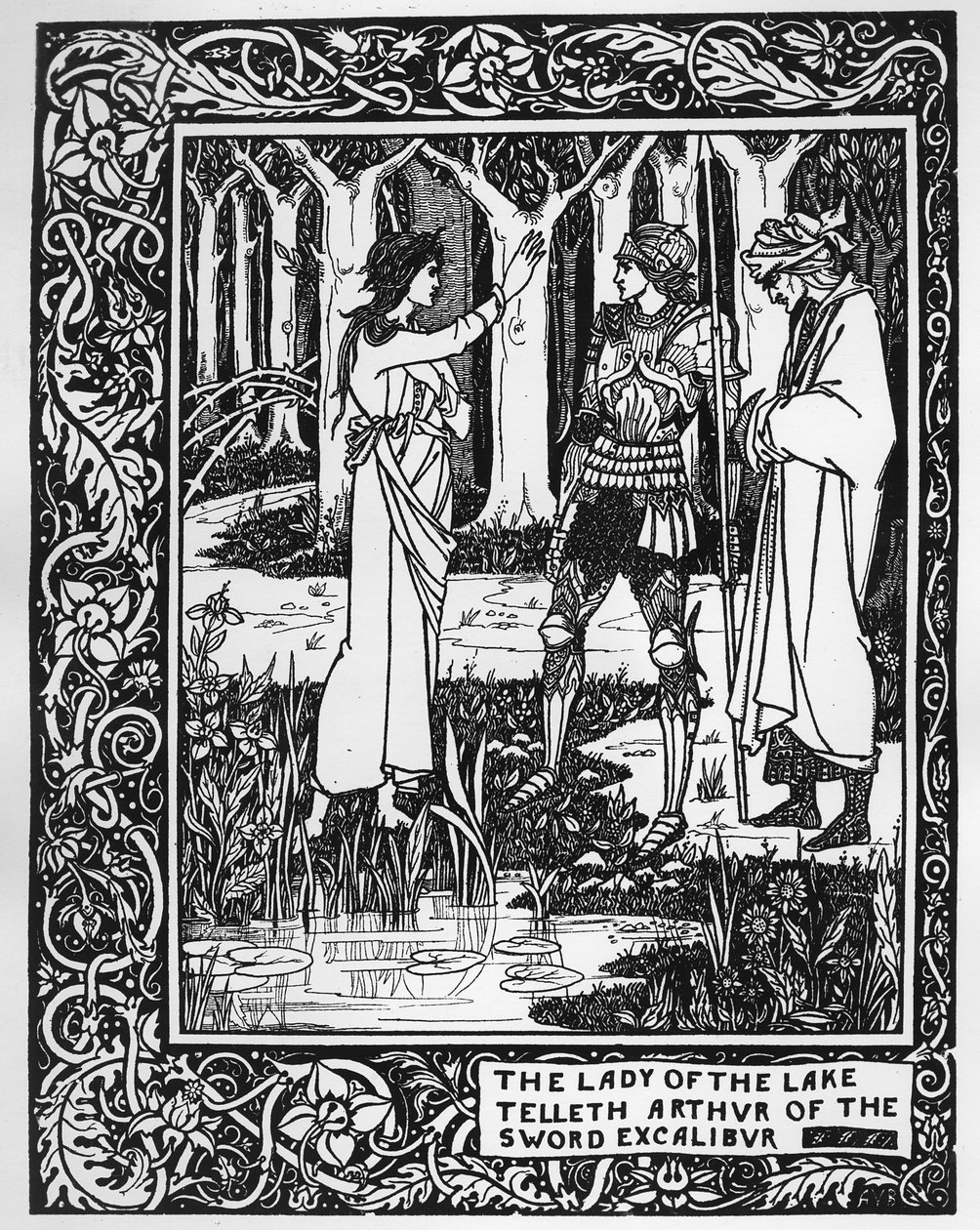 The Lady of the Lake Telleth Arthur of the Sword Excalibur, Illustration from 