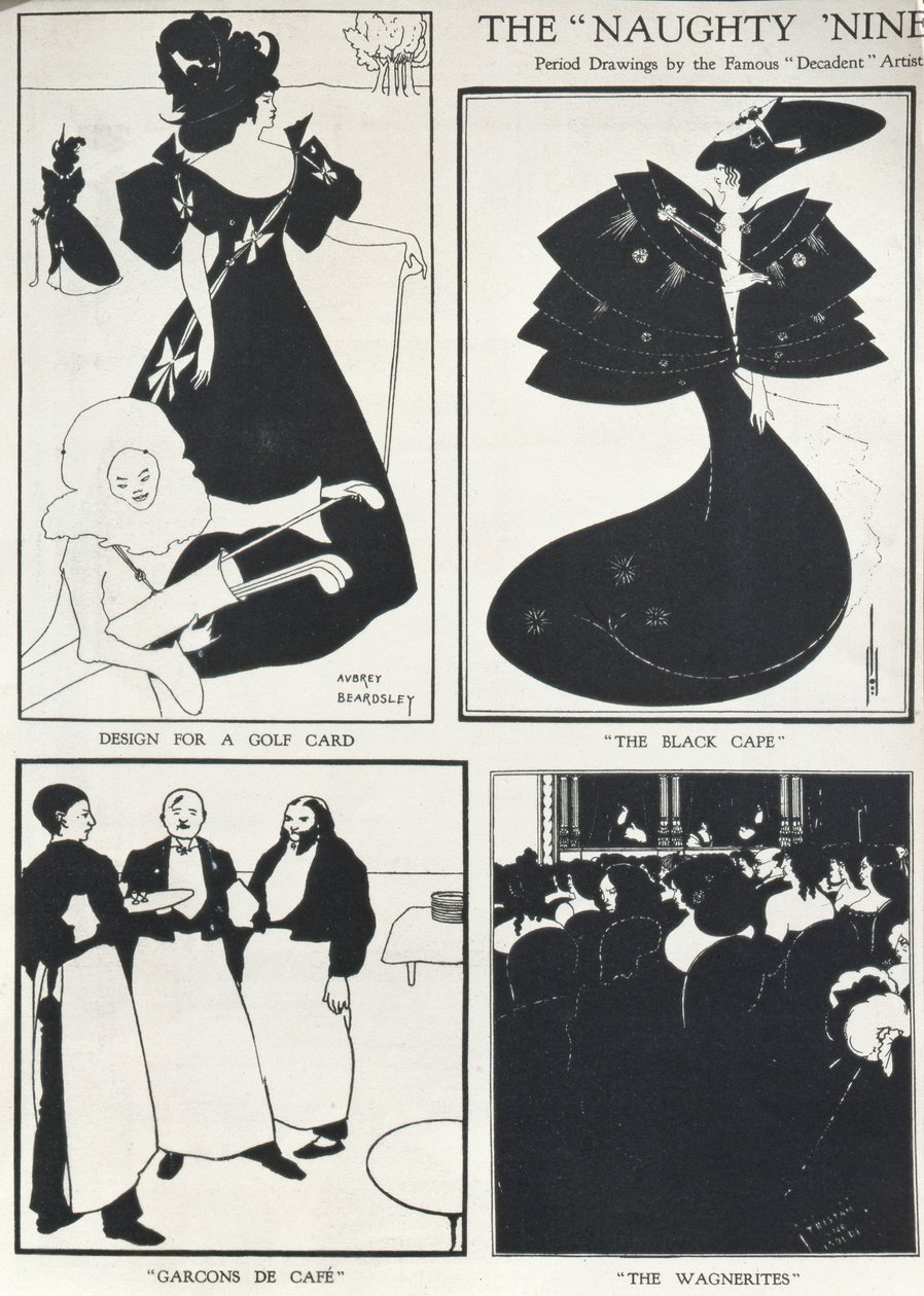 The Naughty Nineties, Period Drawings by the Famous Decadent Artist by Aubrey Beardsley