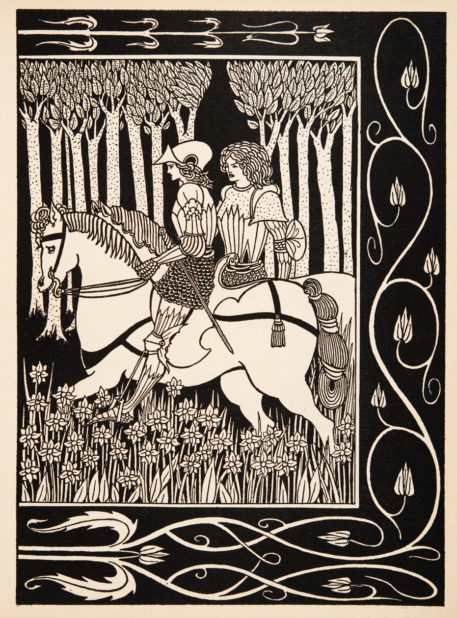 How King Mark and Sir Dinadan Heard Sir Palomides Making Great Sorrow and Mourning for La Beale Isoud by Aubrey Beardsley