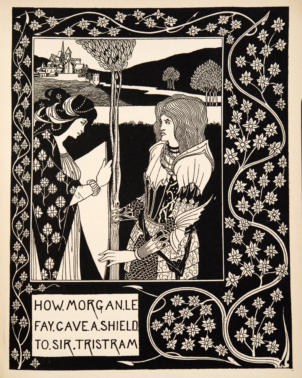 How Morgan Le Fay Gave a Shield to Sir Tristram by Aubrey Beardsley