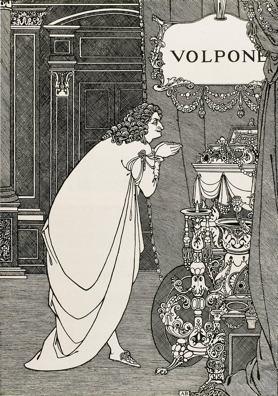 Title Page of Volpone or The Fox (1609) Written by Ben Johnson by Aubrey Beardsley
