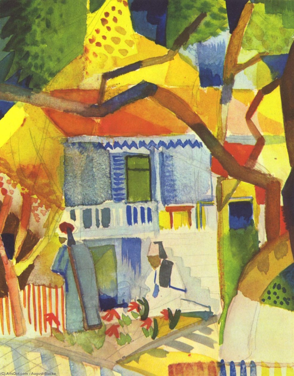 Inner Courtyard of House in St. Germain by August Macke
