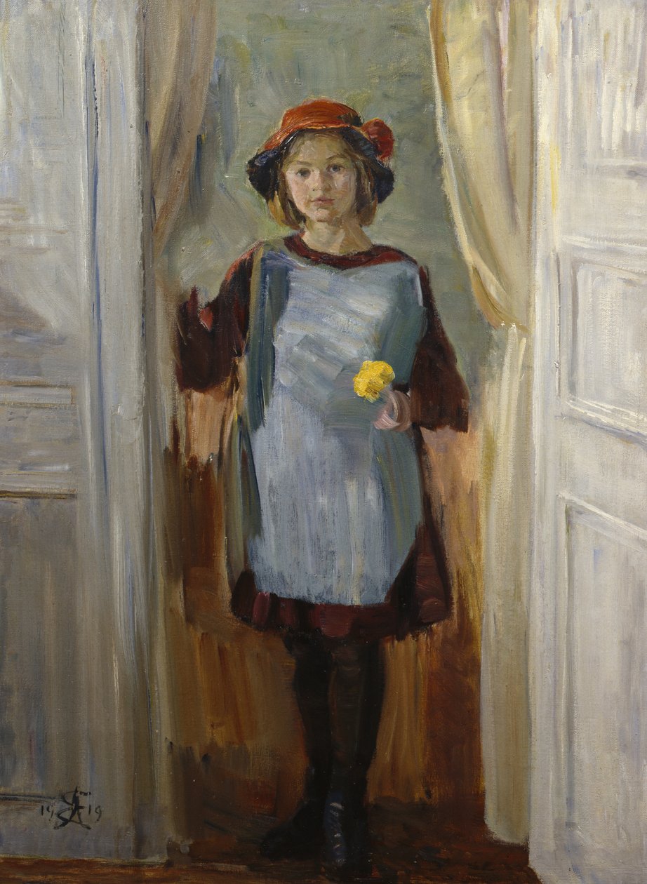 Girl in Doorway (Maria Eiebakke) 1918 by August Eiebakke