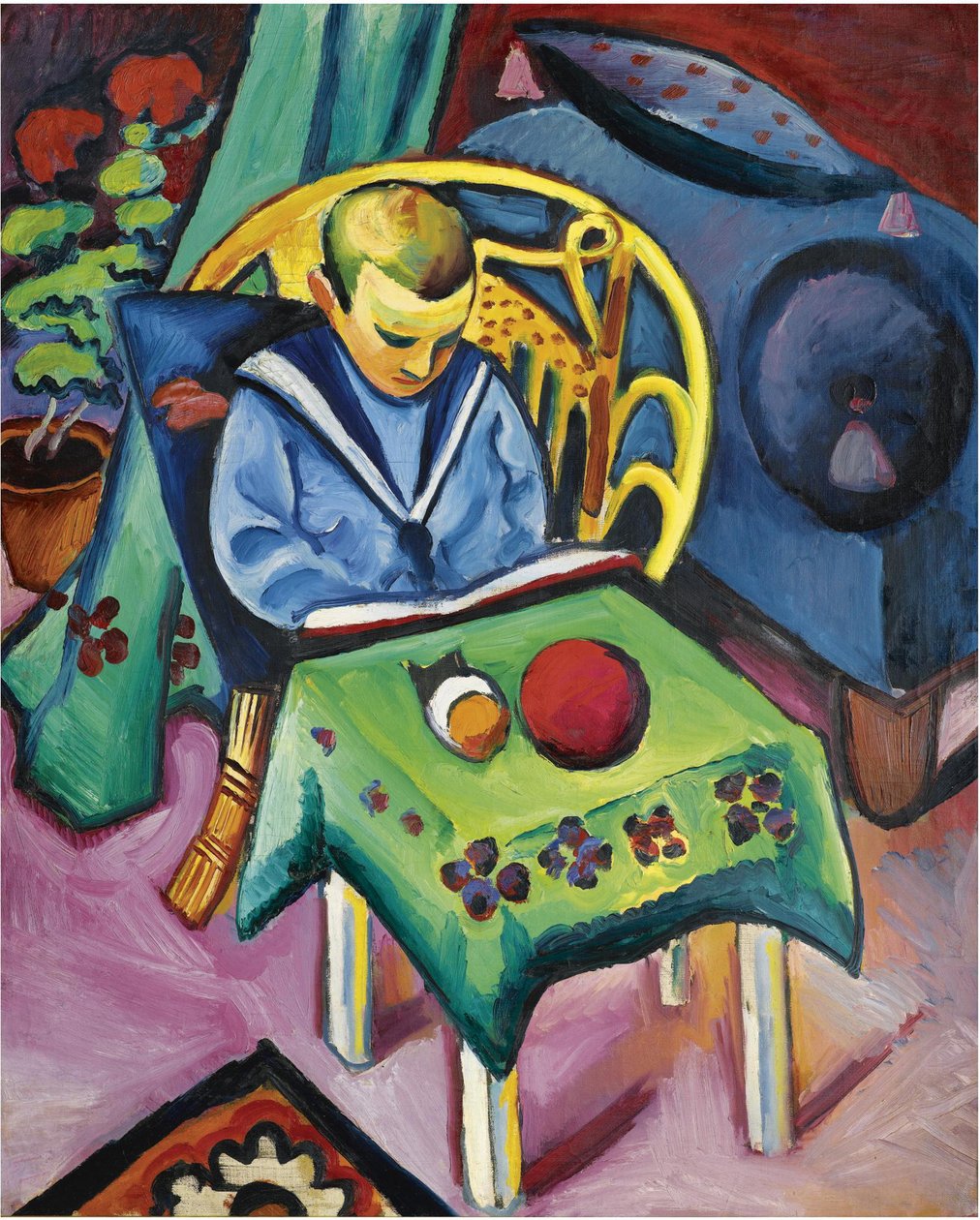 Boy with Book and Toys by August Macke