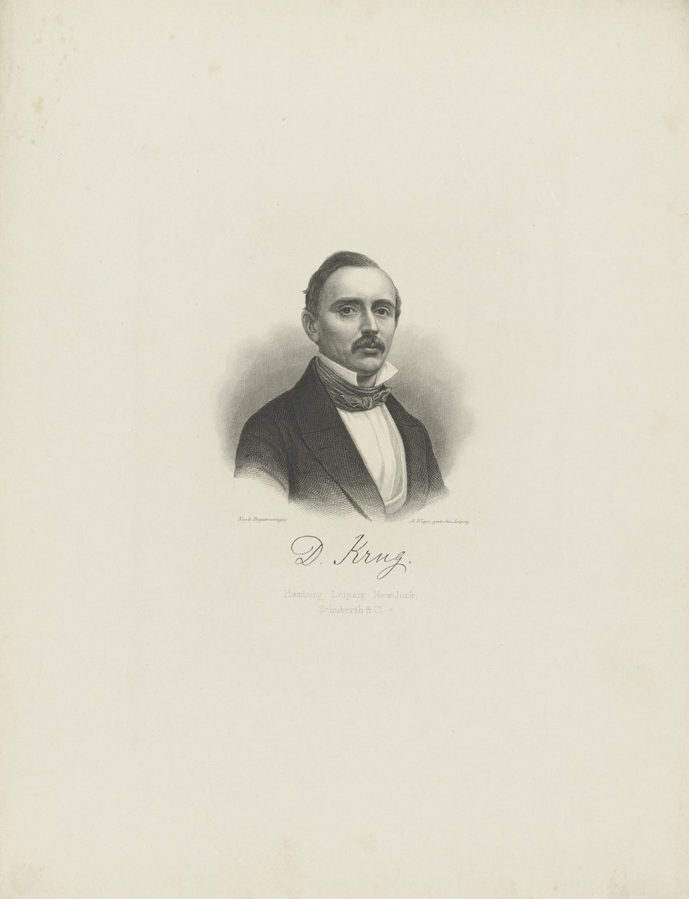 Portrait of the pianist and composer Diederich Krug, c. 1850 by August Weger