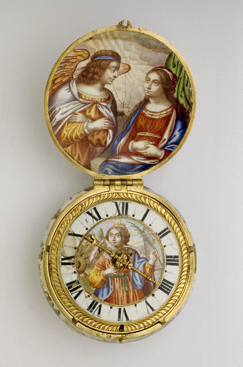 Gold and Enamel Cased Verge Watch, c. 1650 by Auguste Bretonneau