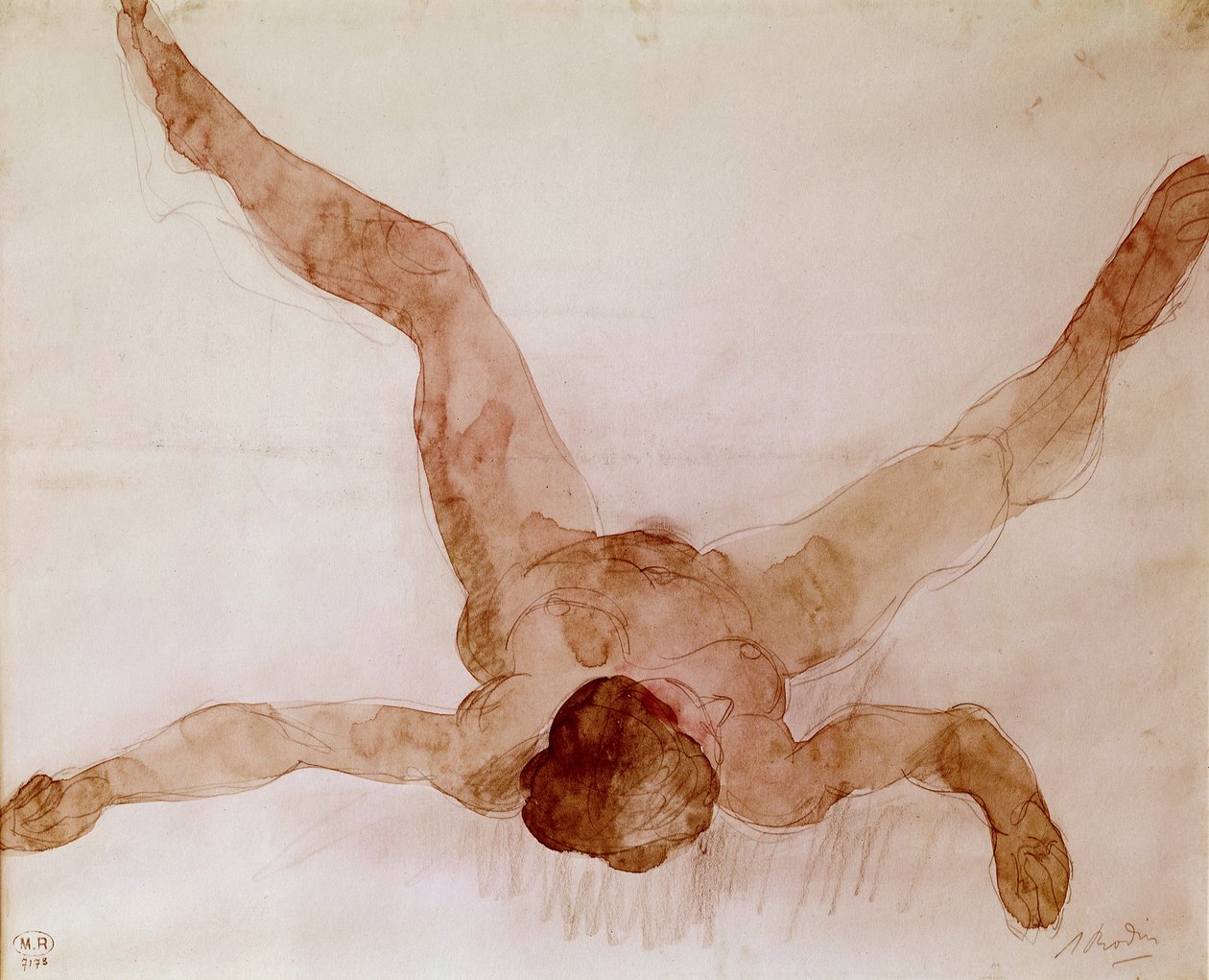 Nude Female Lying on Her Back by Auguste Rodin