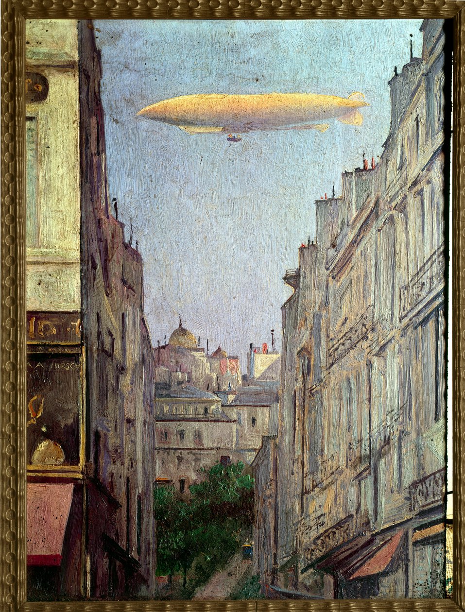 The Airship Republic over Paris in 1909 by Auguste Alexandre Hirsch