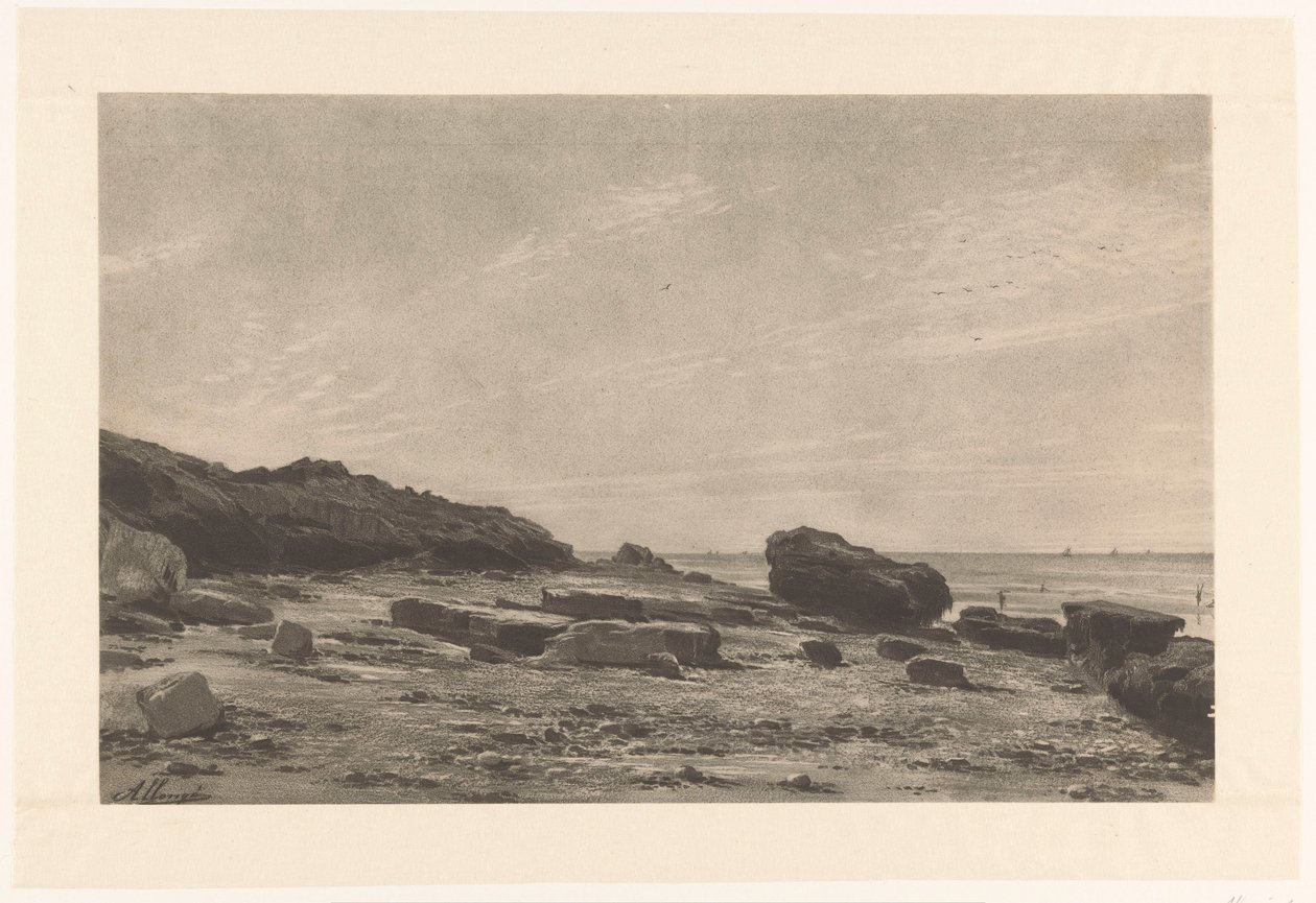 Rocky Coast (Views of Hyères series) by Auguste Allonge