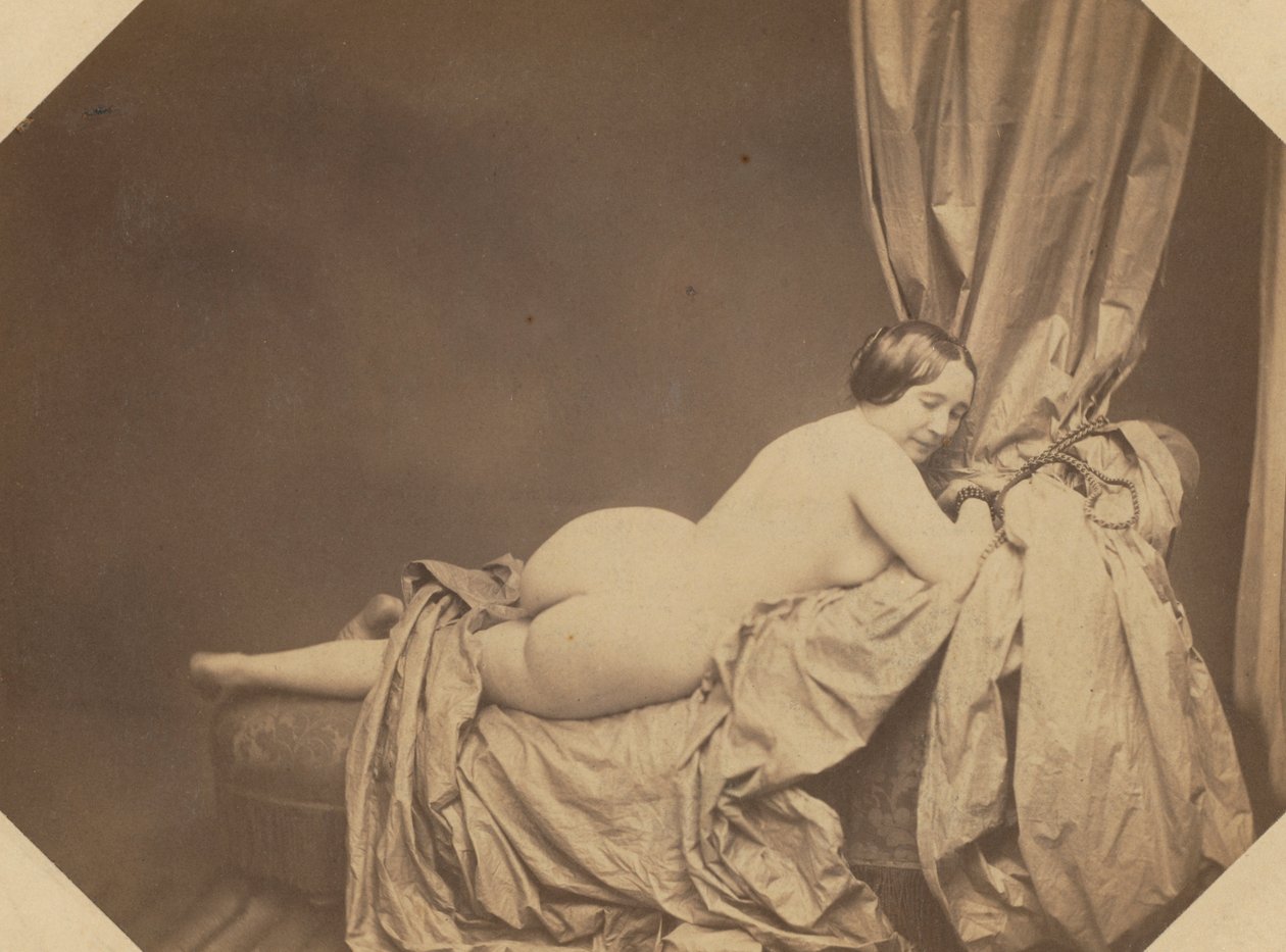 Academic Nude, Reclining on a Sofa, c.1855 by Auguste Belloc