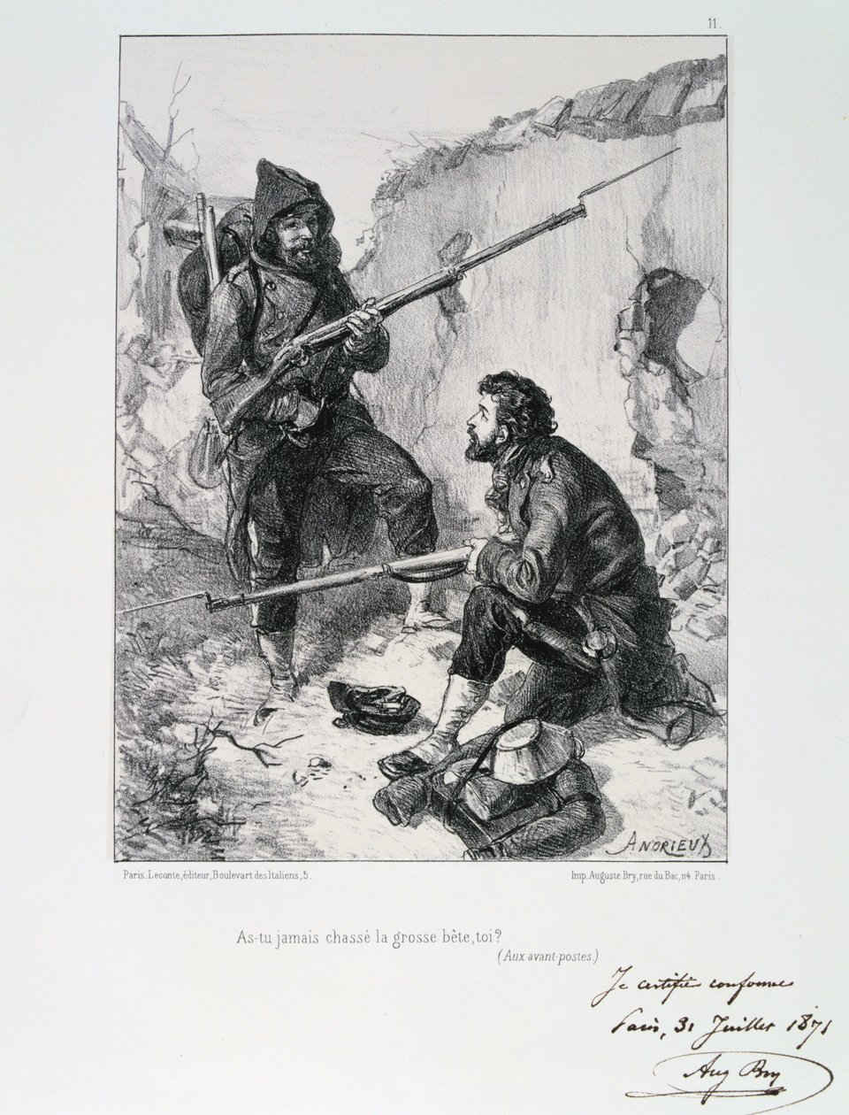 In the trenches, Siege of Paris, Franco-Prussian War, 1870-1871 by Auguste Bry