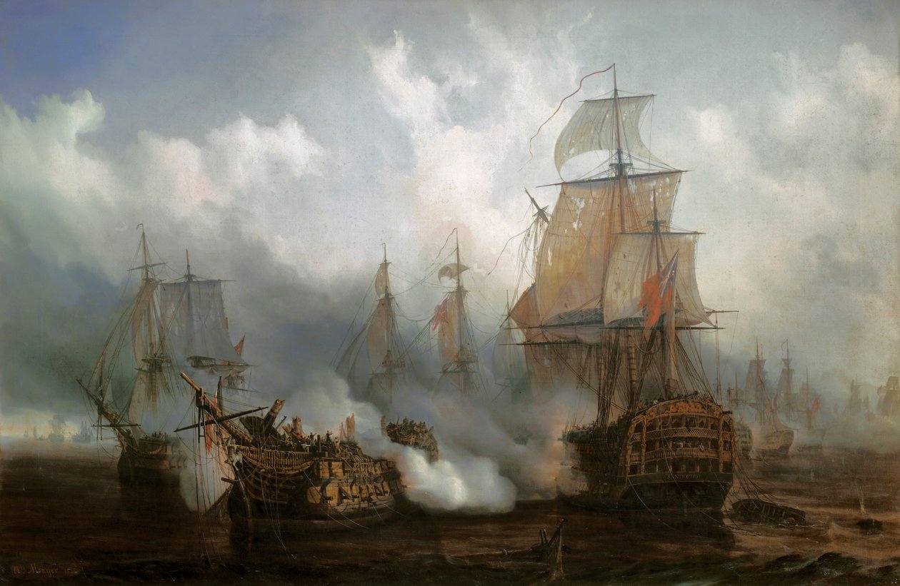 The Redoutable in the Battle of Trafalgar, October 21 by Auguste Etienne Francois Mayer