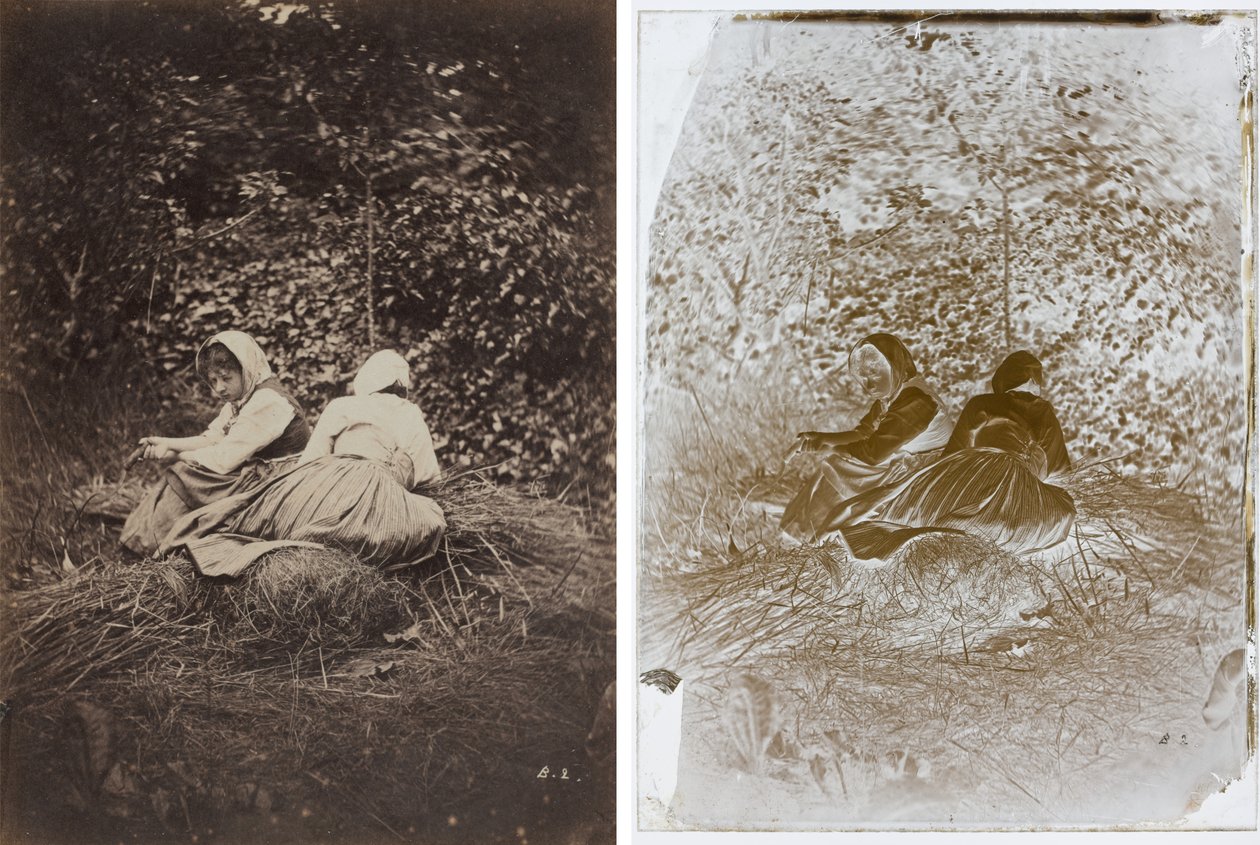 Two Peasant Girls Seated by Auguste Giraudon