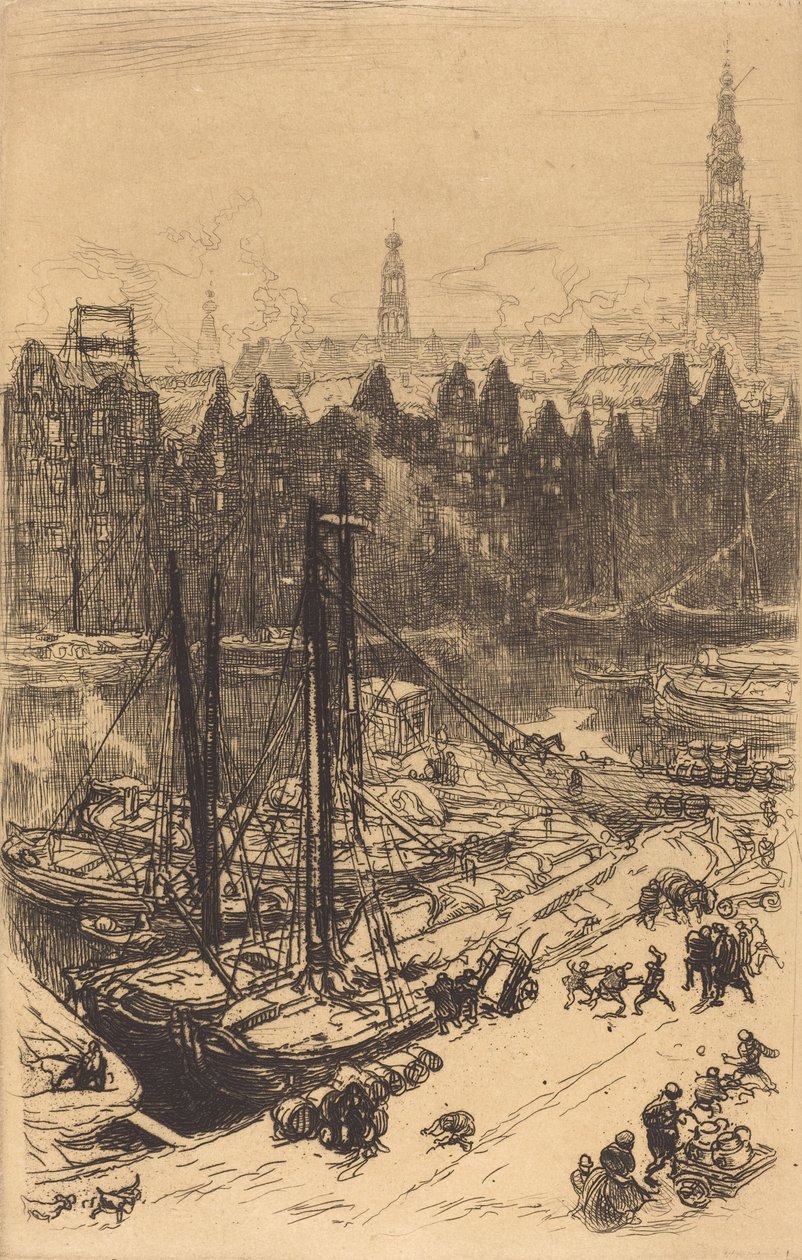 Amsterdam Seen from Victoria Hotel by Auguste Lepere