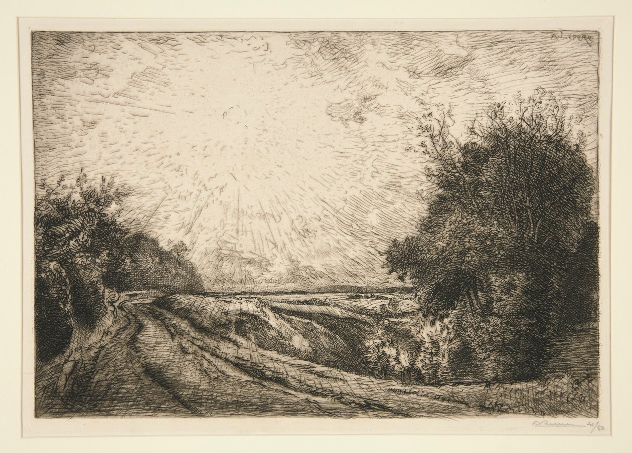 Route from La Houssoye (Crevecoeur-le-Grand) by Auguste Lepere