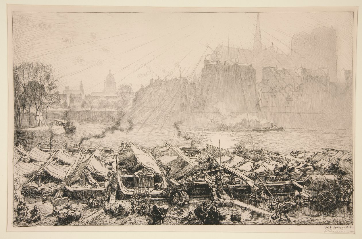 Apple Market (Paris) by Auguste Lepere
