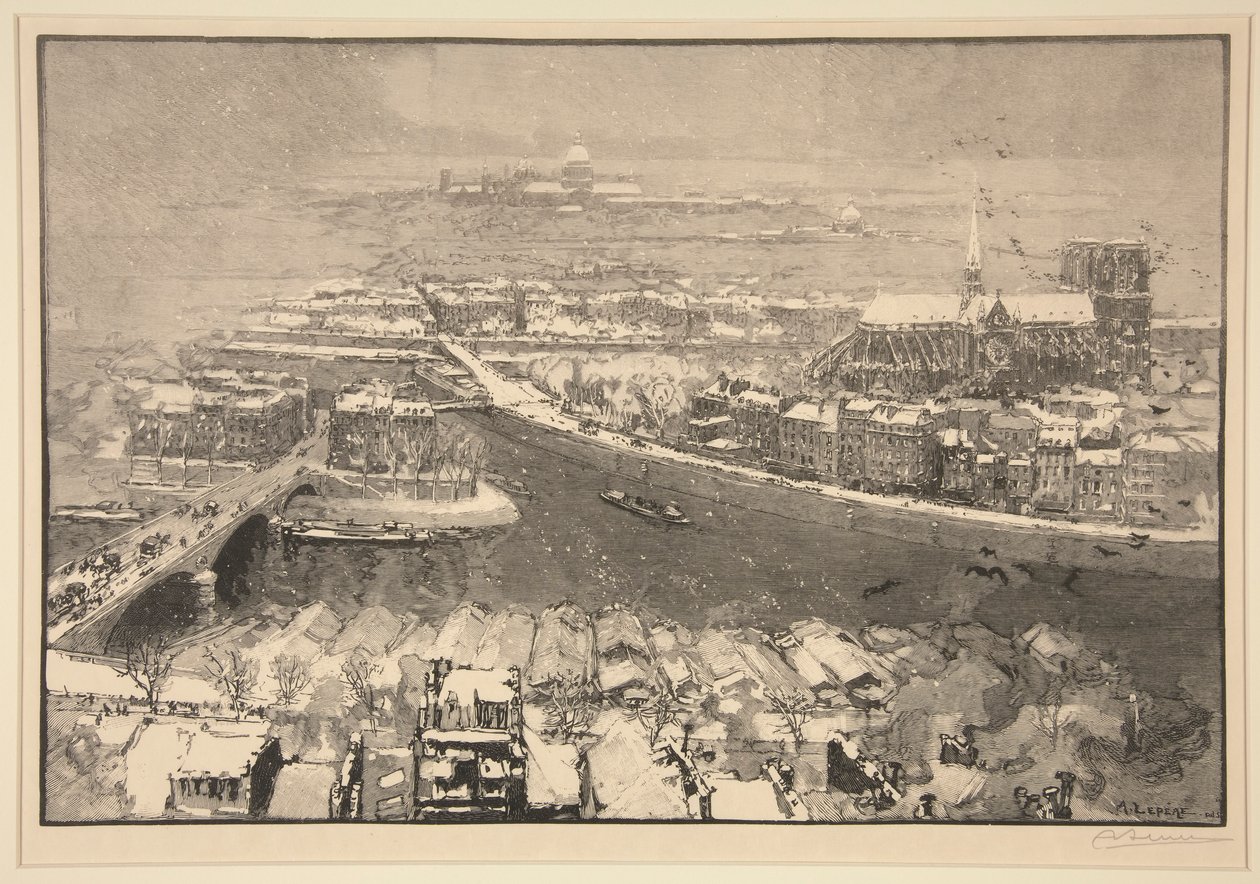 Paris under Snow, Seen from the Top of St. Gervais by Auguste Lepere
