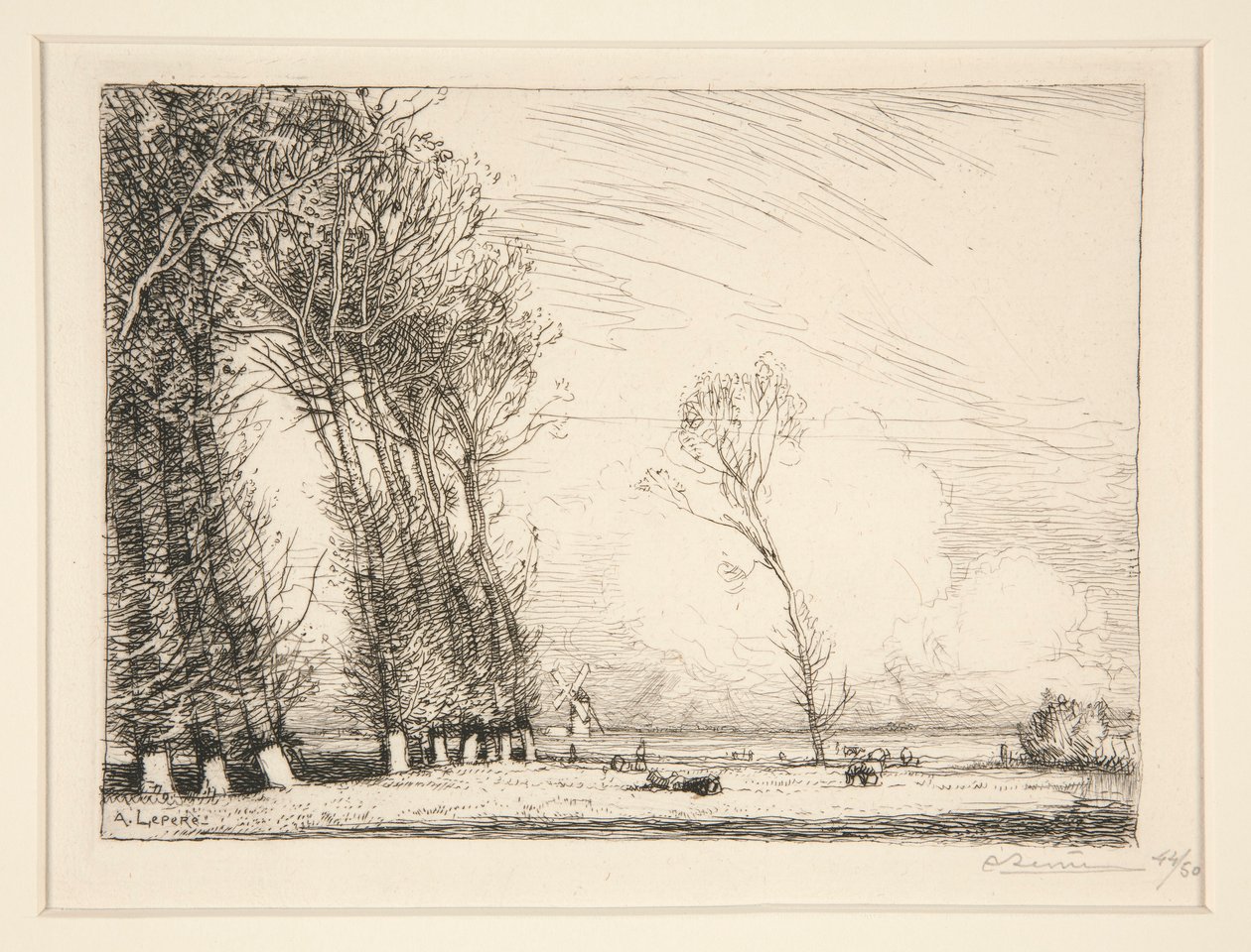 Curtain of Poplars (Vendee) by Auguste Lepere