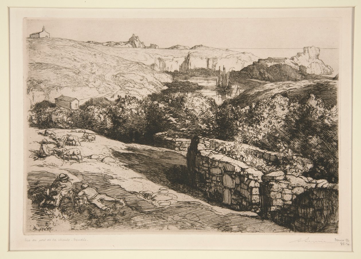 View of the Port of La Meule (Ile d by Auguste Lepere