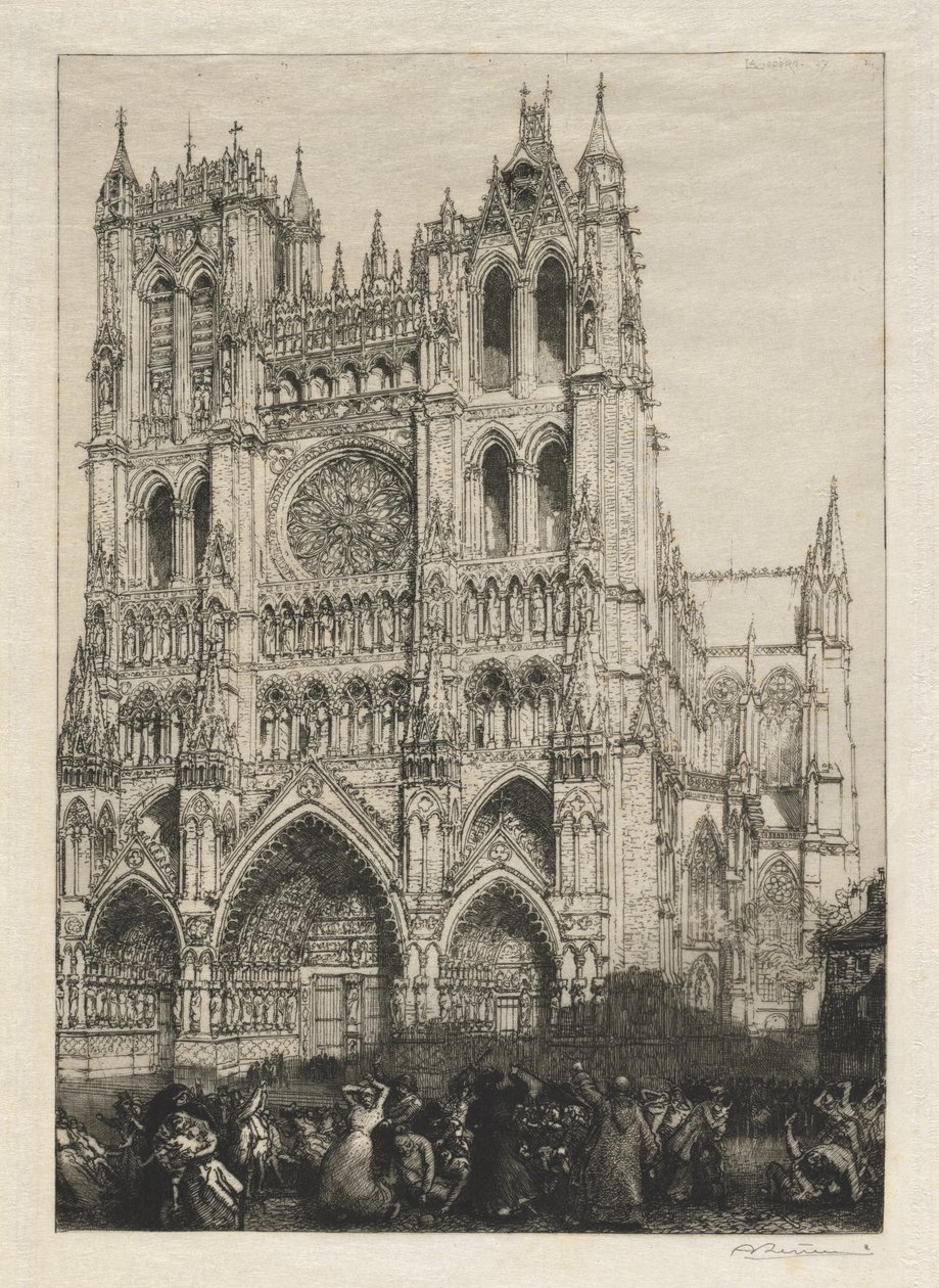 Amiens Cathedral, Inventory Day by Auguste Louis Lepère