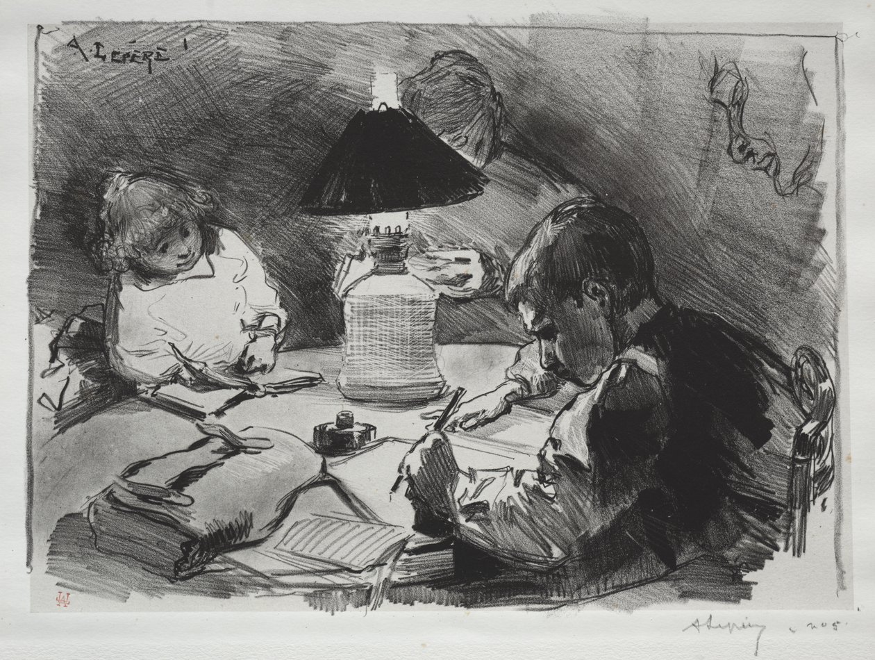 Around the Lamp by Auguste Louis Lepère