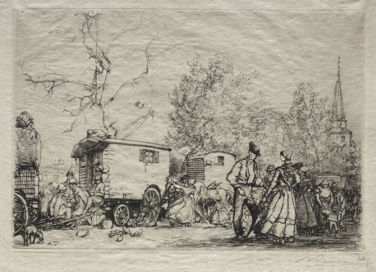 At the Fair St. Jean de Mont by Auguste Louis Lepère