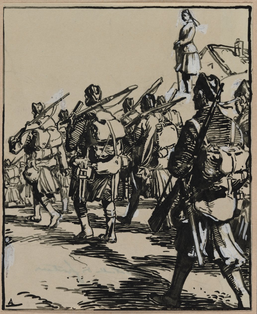Battle of the Frontiers: Group of British Soldiers by Auguste Louis Lepère