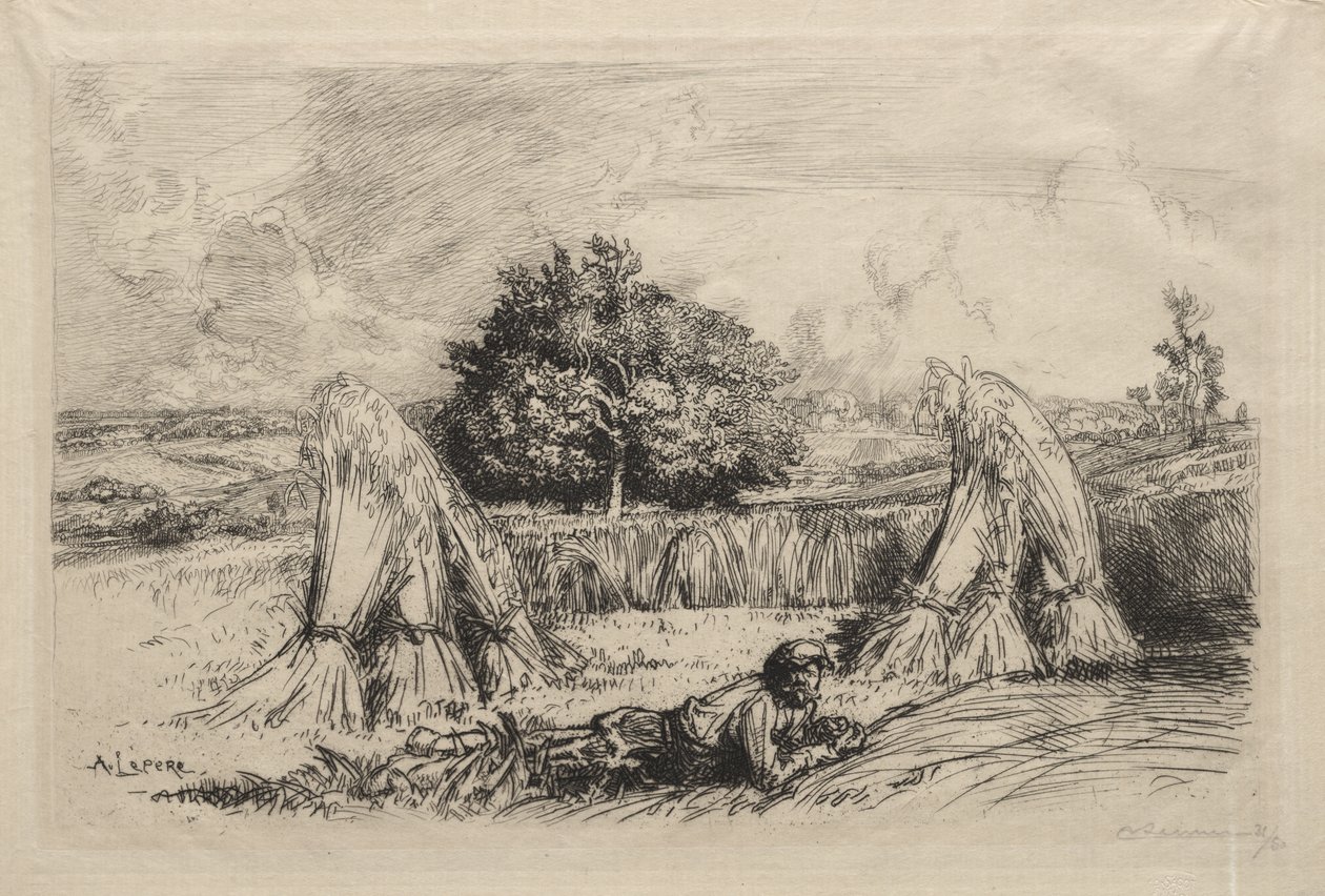 Sheaves of Rye, Crèvecoeur by Auguste Louis Lepère