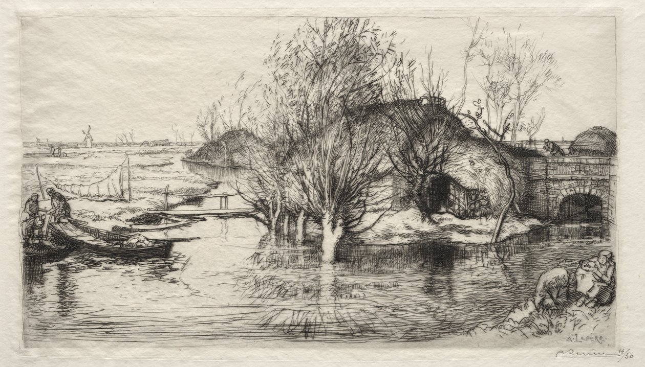 The Flooded Shack by Auguste Louis Lepère