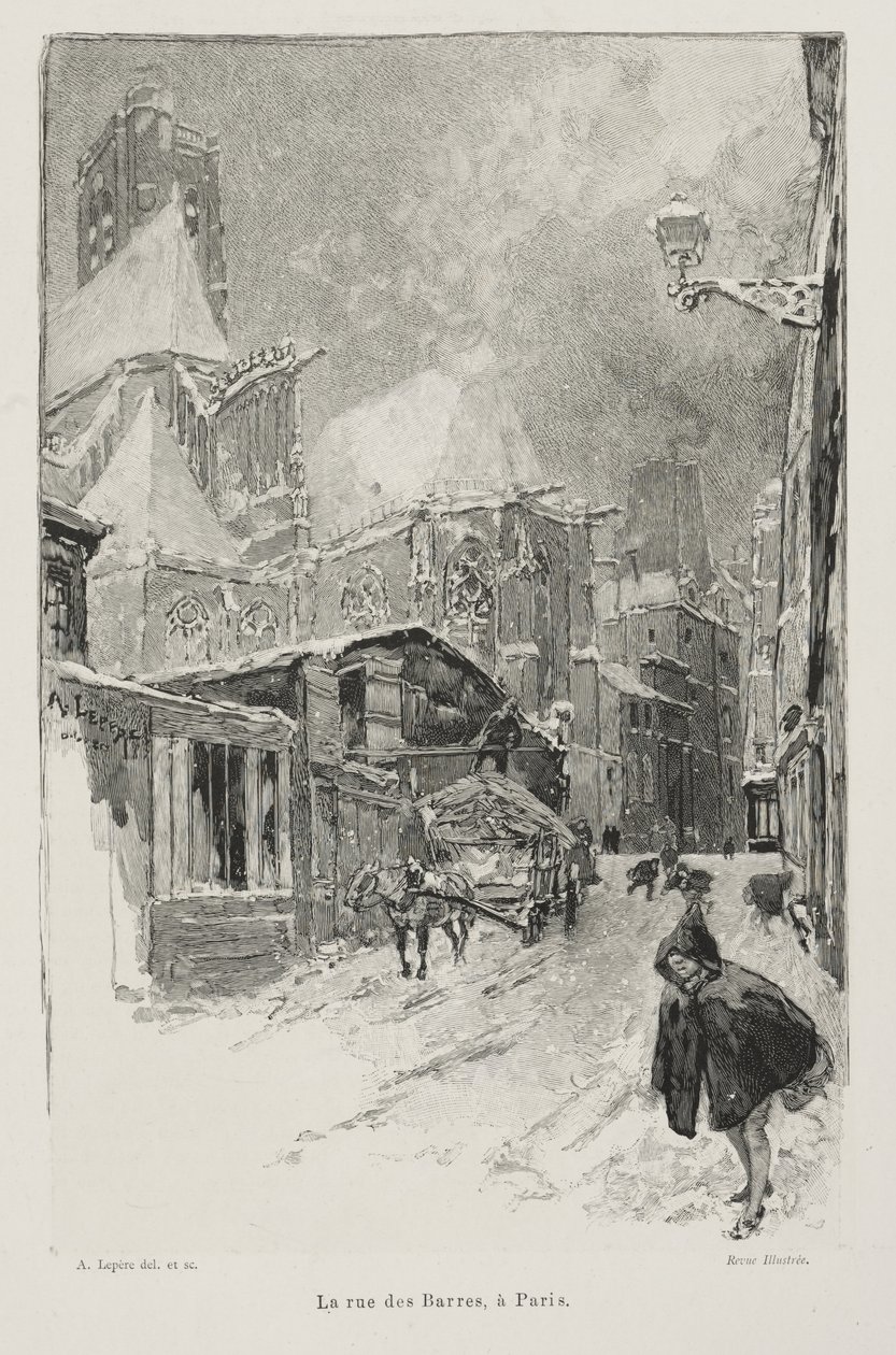 La Rue des Barres, Paris by Auguste Louis Lepère