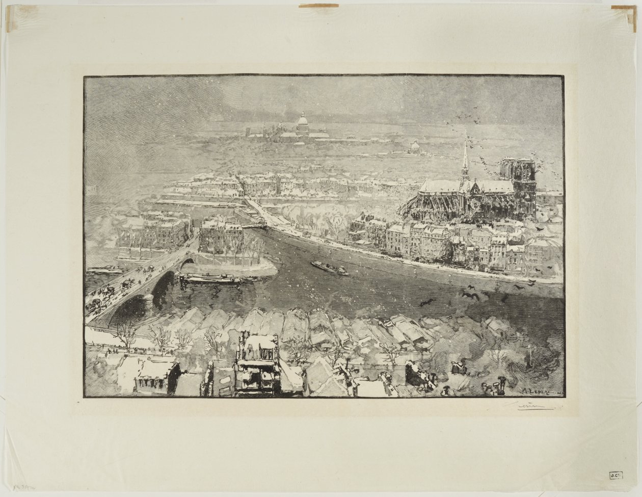 Paris under the Snow, Seen from the Top of St. Gervais by Auguste Louis Lepère
