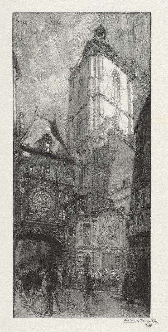Rouen Illustrated: The Gros Horloge by Auguste Louis Lepère
