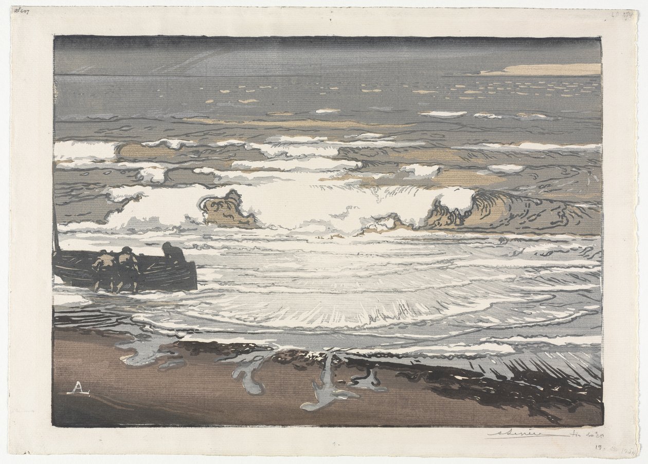 The Breaking Waves, Tide of September 1901 by Auguste Louis Lepère