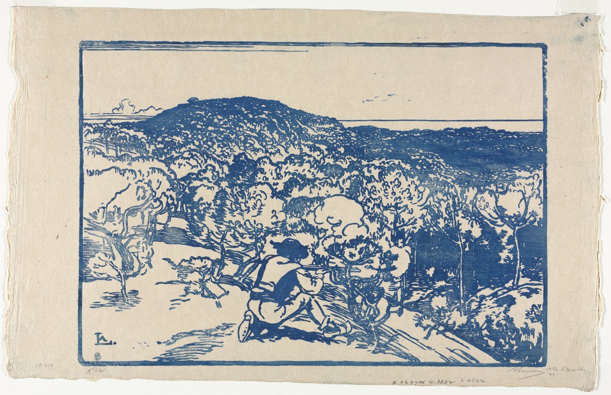 The Poacher, Dunes of Saint Jean de Mont by Auguste Louis Lepère