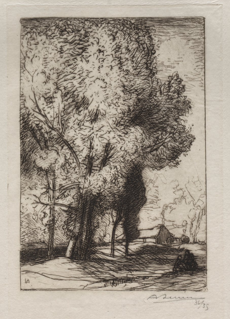 Cottage in the Poplars by Auguste Louis Lepère
