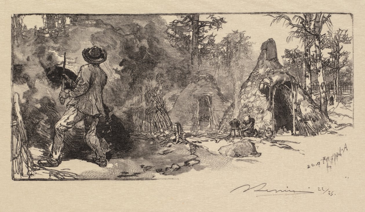 Fontainebleau Forest: Coalmen by Auguste Louis Lepère
