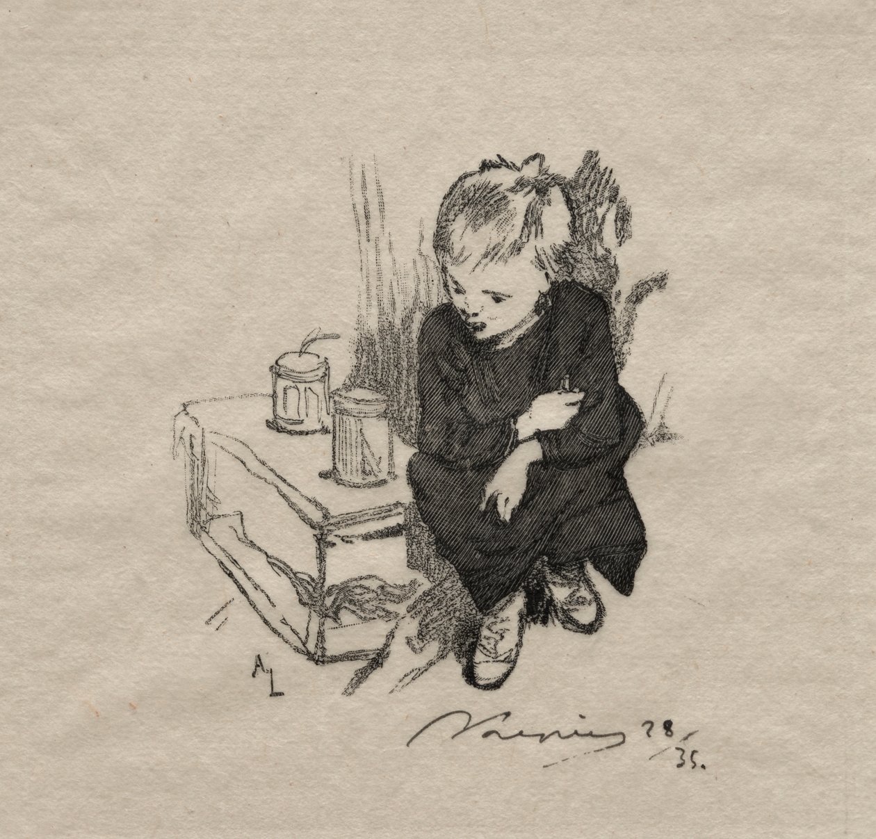 The Kid with the Bear by Auguste Louis Lepère
